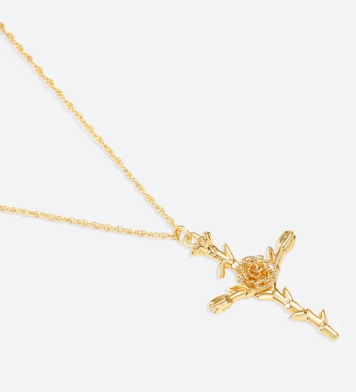 Floral Cross Pendant Necklace
